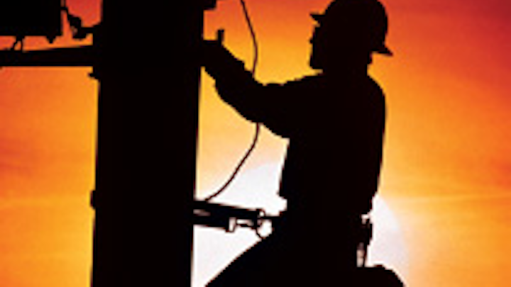Telco Worker On Pole Suns