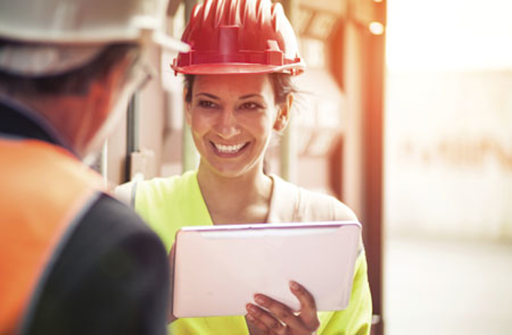 1604upfea Schneider P04 Utility Worker On Tablet
