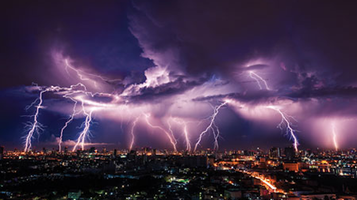 Bigstock Lightning Storm Over City In P 91738646