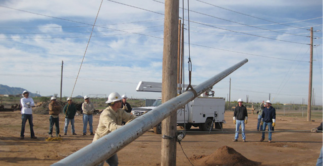 Installing As Steel Pole With Nylon Strap
