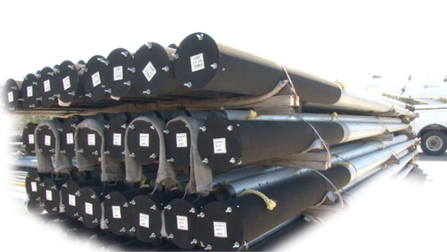 Stack Of Galvanized Steel Poles