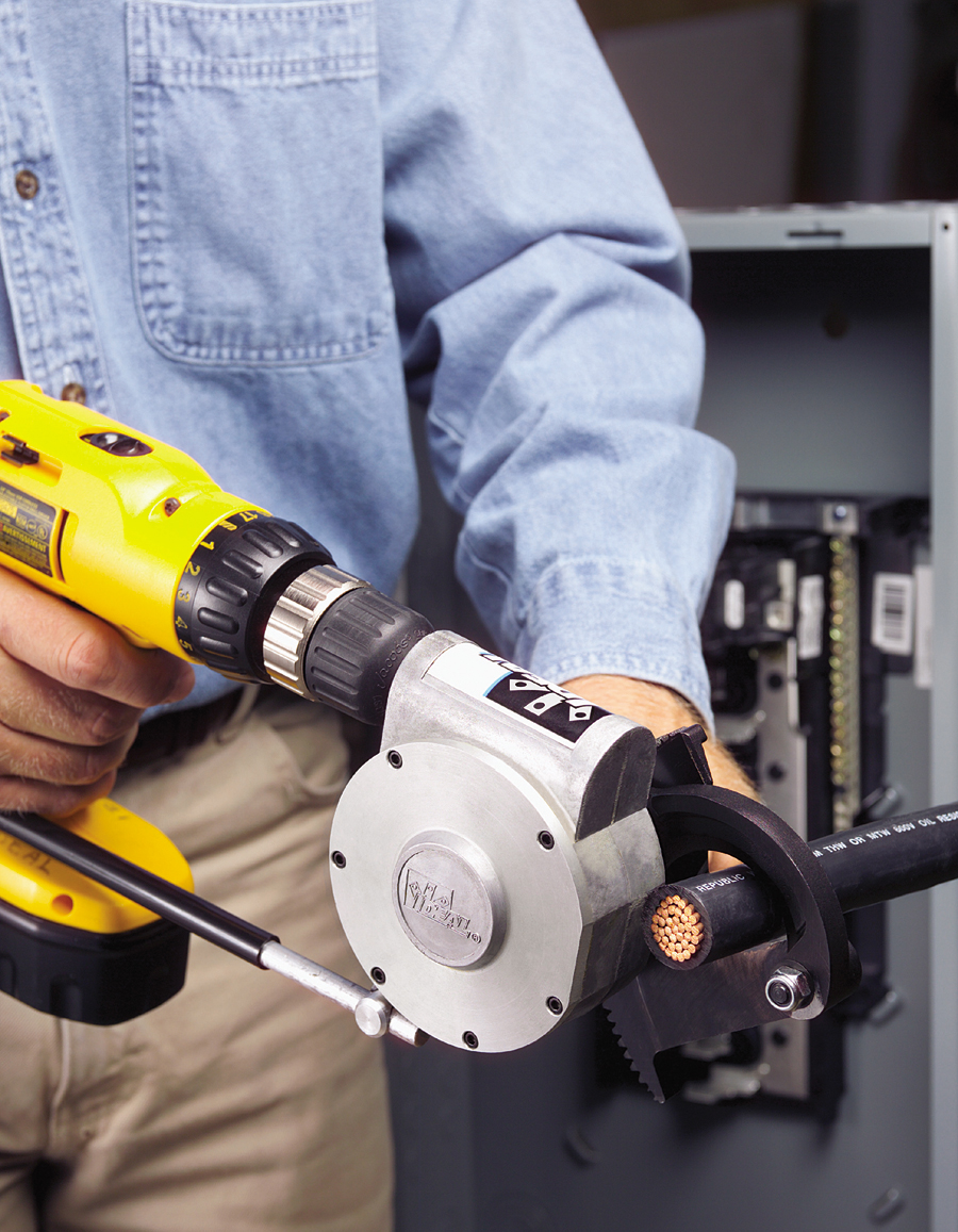 drill into high-powered cable cutter 