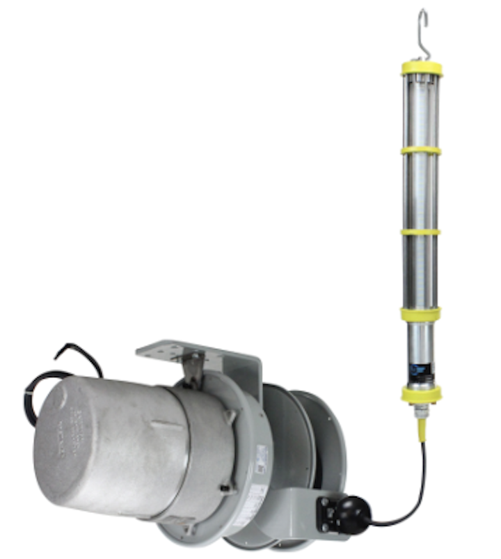 Work lights: Explosion-proof LED drop light with cord reel ...
