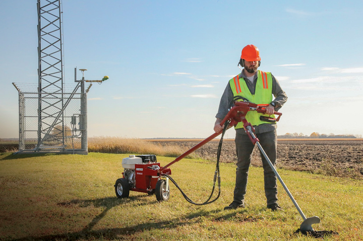 The hydraulic earth drill and anchoring kit allowed the utility company to double its productivity and finish jobs twice as quickly.