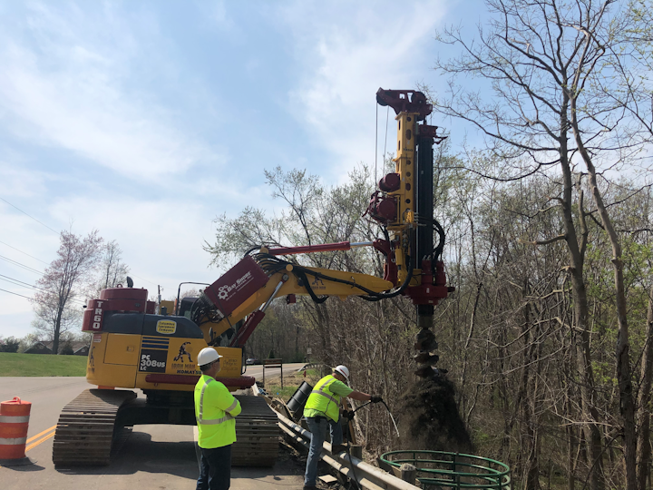 The TR60 with zero turn excavator allows Dennison Bridge to work in sloping conditions.